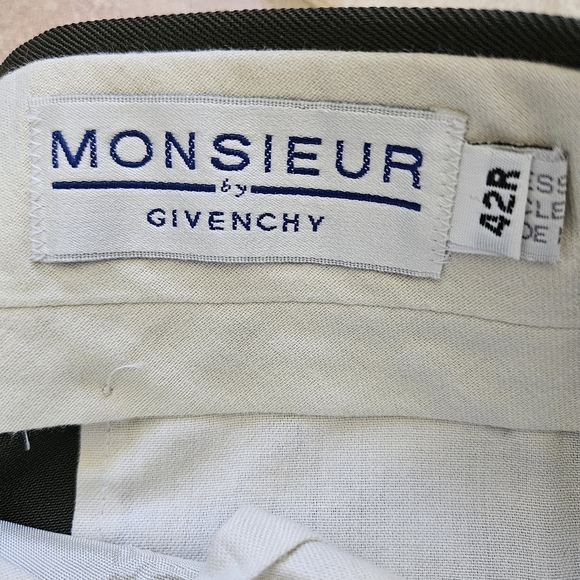 Monsieur by Givenchy Pleated Cuffed Slacks Trousers Pants Dark Olive Sz 42Rx27in - Picture 8 of 10